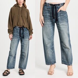 Free People Moxie Barrel Pull On Jeans Timeless Blue